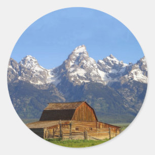 Sticker Rond Les montagnes du Grand Teton