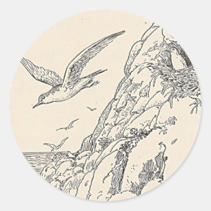 Sticker Rond Les Mouettes