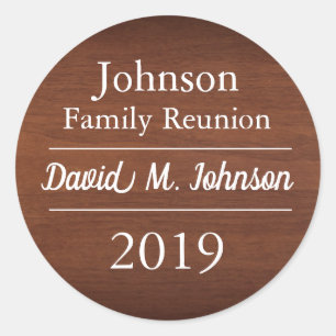 Sticker Rond Les Nametags de la Réunion de famille chauffent l