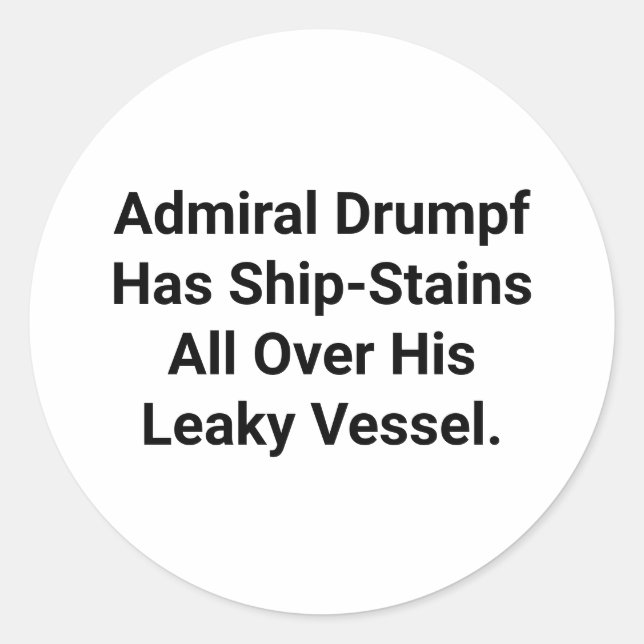 Sticker Rond Les navires de l'amiral Drumpf Hankamer Artjunkhau (Devant)