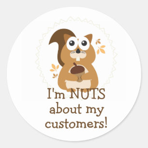 Sticker Rond Les noix à propos de mes clients tombent