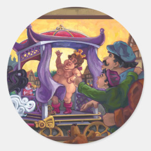 Sticker Rond Les nouveaux vêtements de l'empereur