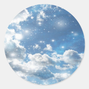 Sticker Rond Les nuages du ciel s'écroulent