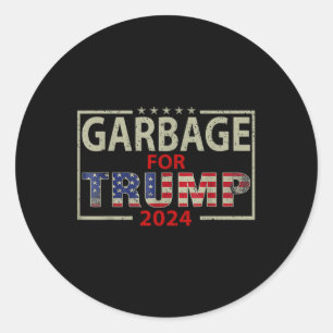 Sticker Rond Les ordures pour les Tee - shirts de Trump 2024 - 