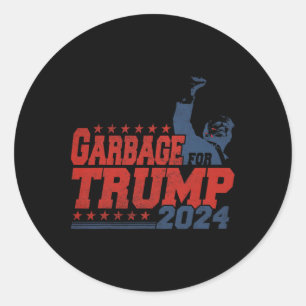 Sticker Rond Les ordures pour Trump 2024