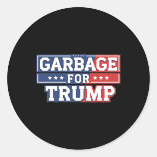 Sticker Rond Les Ordures Pour Trump 2024 Rendre sa grandeur à l