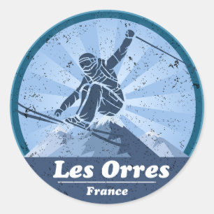Sticker Rond Les Orres Station de ski - Skieur