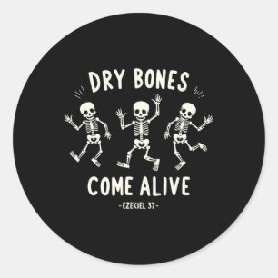 Sticker Rond Les os Sec Vivent Funny Skeleton Danser Mème