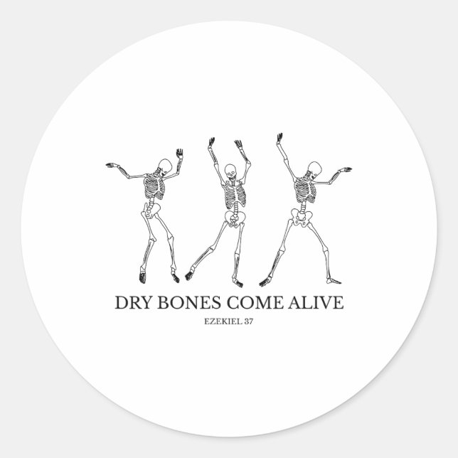 Sticker Rond Les os Sèches Vivants Danser Danser 1 (Devant)