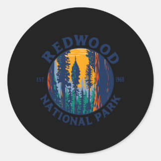 Sticker Rond Les Parcs Nationaux Et Nationaux De Redwood Ca Cal