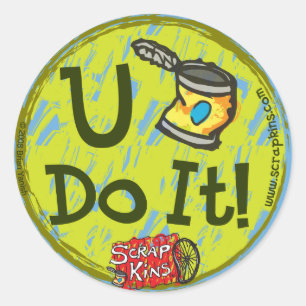 Sticker Rond Les parents "U de chute peuvent le faire !"