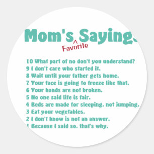Sticker Rond Les paroles préférées de maman sur les cadeaux pou