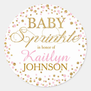 Sticker Rond Les parties scintillantes et le rose d'or arrosent