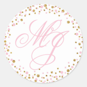 Sticker Rond Les parties scintillantes et le rose d'or arrosent