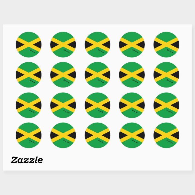 Sticker Rond Les patriotes du drapeau jamaïcain, vacances / spo (Feuille)