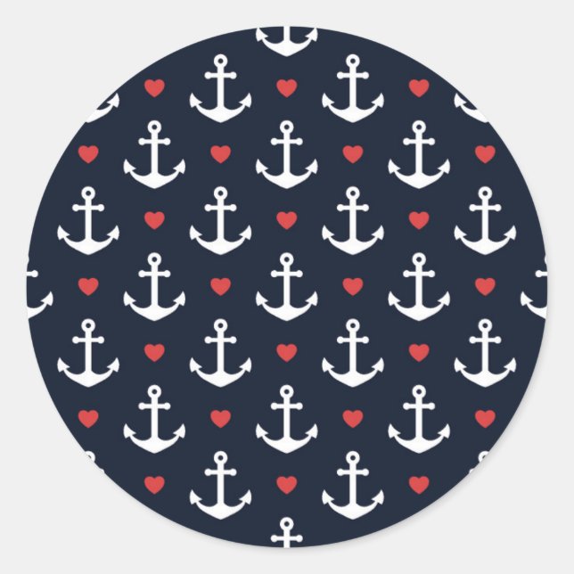 Sticker Rond Les Patters de Hearts et Anchor (Devant)