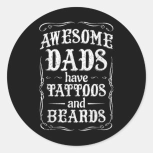 Sticker Rond Les Pères Fantastiques Ont Des Tatouages Et Des Or