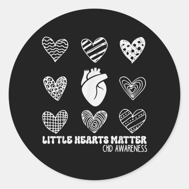 Sticker Rond Les petits cœurs comptent Sensibilisation à la mal (Devant)
