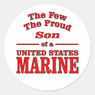 Sticker Rond Les peu le fils fier d'une marine des Etats-Unis