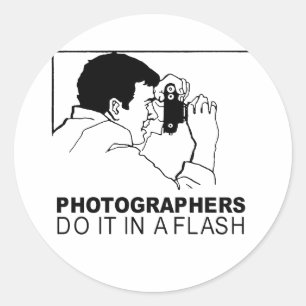 Sticker Rond les photographes le font en un éclair