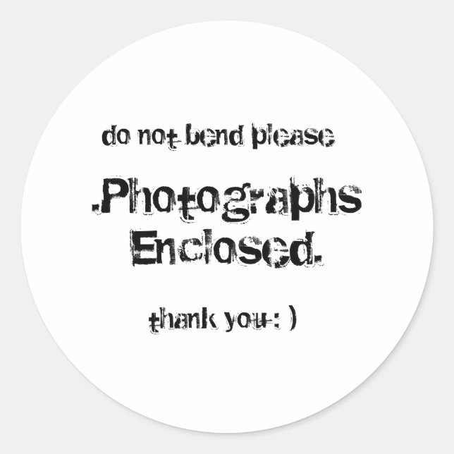 Sticker Rond . Les photographies incluses., ne se plient pas (Devant)