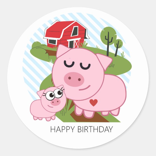 STICKER ROND LES PIÈCES DANS LA FERME (Devant)