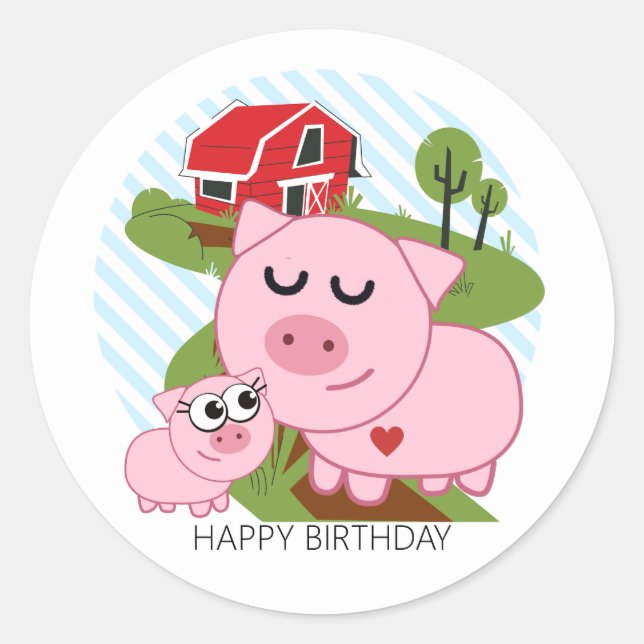 STICKER ROND LES PIÈCES DANS LA FERME (Devant)