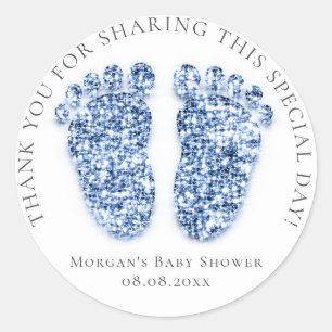 Sticker Rond Les pieds de faveur de baby shower remercient le