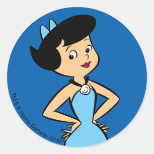 Sticker Rond Les Pierrafeu Betty Rubble