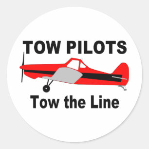 Sticker Rond Les pilotes de remorquage remorquent la ligne