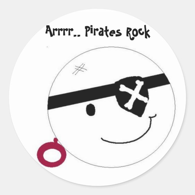 Sticker Rond Les Pirates Rock (Devant)