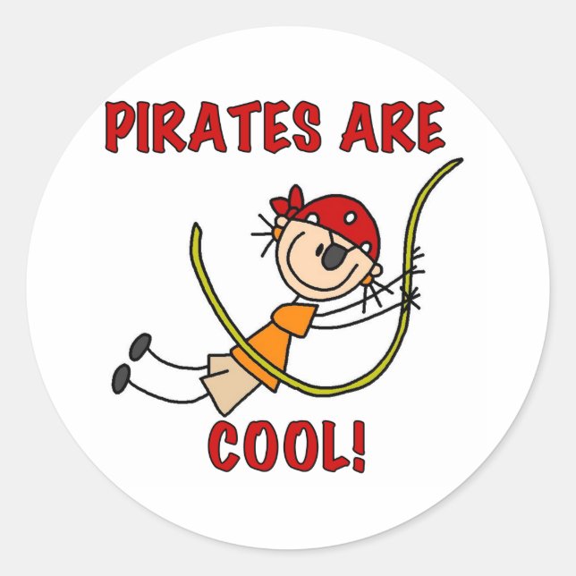 Sticker Rond Les pirates sont Cool (Devant)