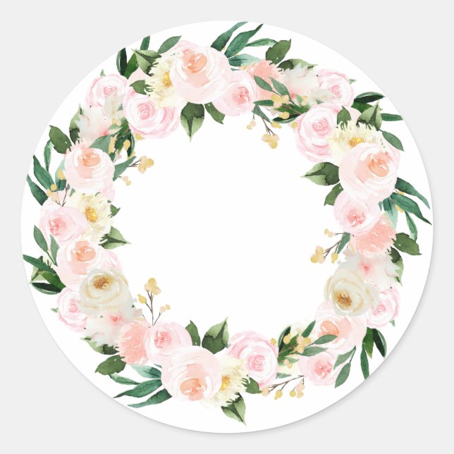 Sticker Rond Les pivoines courent en aquarelle (Devant)