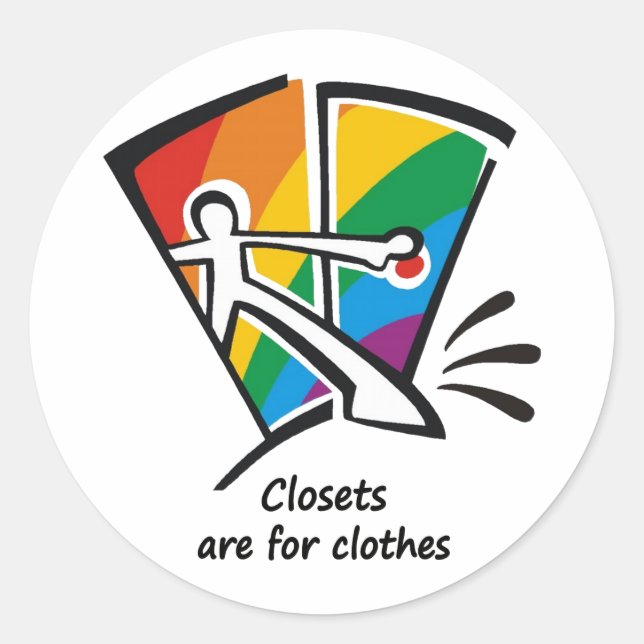 Sticker Rond Les placards sont pour les vêtements (Devant)
