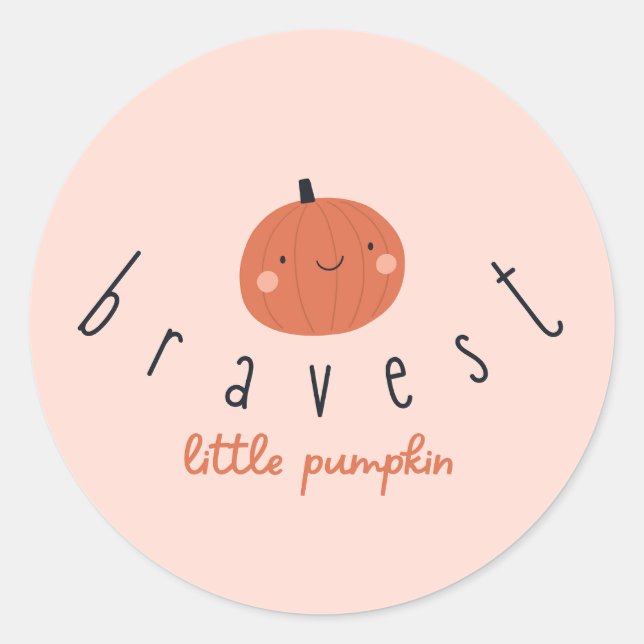 Sticker Rond les plus courageux petits citrouilles cancer de l' (Devant)