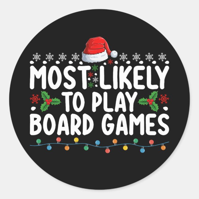 Sticker Rond Les Plus Probables À Jouer Jeux De Société Famille (Devant)