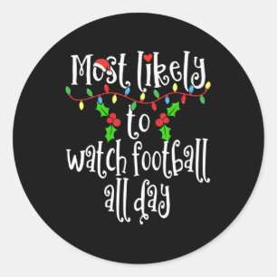 Sticker Rond Les Plus Probables À Regarder Le Football Toute La
