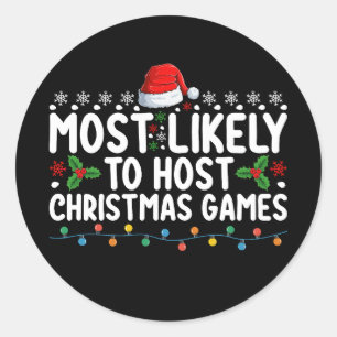 Sticker Rond Les Plus Probables D'Accueillir Les Jeux De Noël F