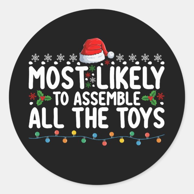 Sticker Rond Les Plus Probables Pour Assembler Tous Les Jouets  (Devant)
