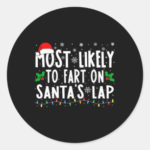 Sticker Rond Les Plus Susceptibles De Commencer Sur Père Noël L