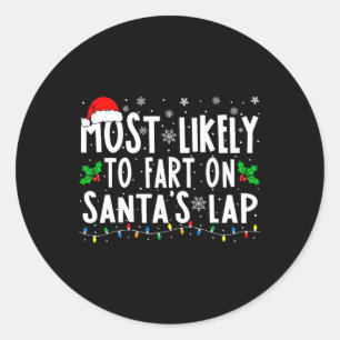 Sticker Rond Les Plus Susceptibles De Commencer Sur Père Noël L