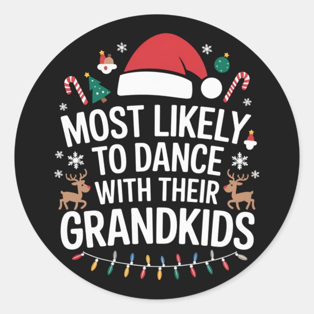 Sticker Rond Les plus susceptibles de danser avec leur famille  (Devant)