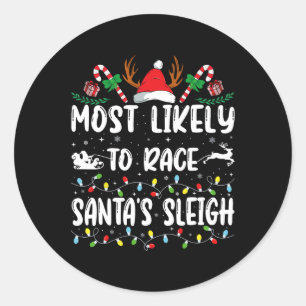 Sticker Rond Les Plus Susceptibles De Faire Course Père Noël Sl