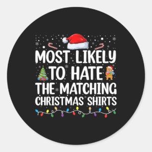 Sticker Rond Les Plus Susceptibles De Haïr Le Noël Correspondan