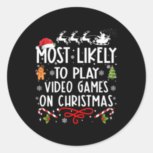 Sticker Rond Les Plus Susceptibles De Jouer À Des Jeux Vidéo Su
