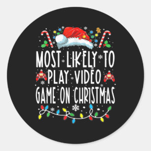 Sticker Rond Les Plus Susceptibles De Jouer À Des Jeux Vidéo Su