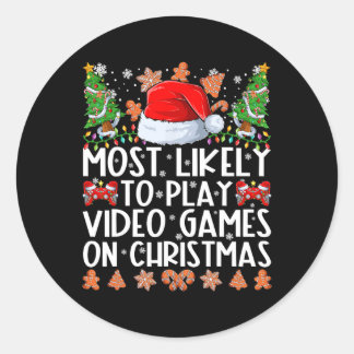 Sticker Rond Les Plus Susceptibles De Jouer À Des Jeux Vidéo Su