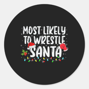 Sticker Rond Les Plus Susceptibles De Lutter Contre Père Noël C
