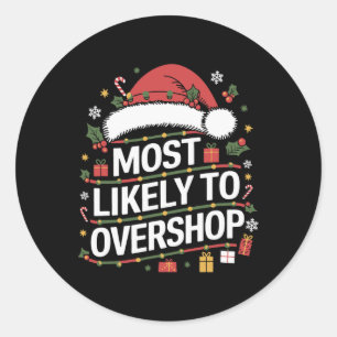 Sticker Rond Les Plus Susceptibles De Surmagasiner Noël De Fami