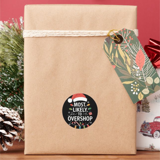 Sticker Rond Les Plus Susceptibles De Surmagasiner Squad Famill (vacances)